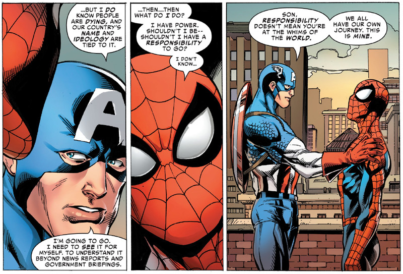 Captain America sets both himself and Peter Parker on different paths to responsibility.